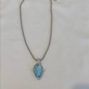 Swarovski Sky Blue Marquise Crystal Pendant Necklace